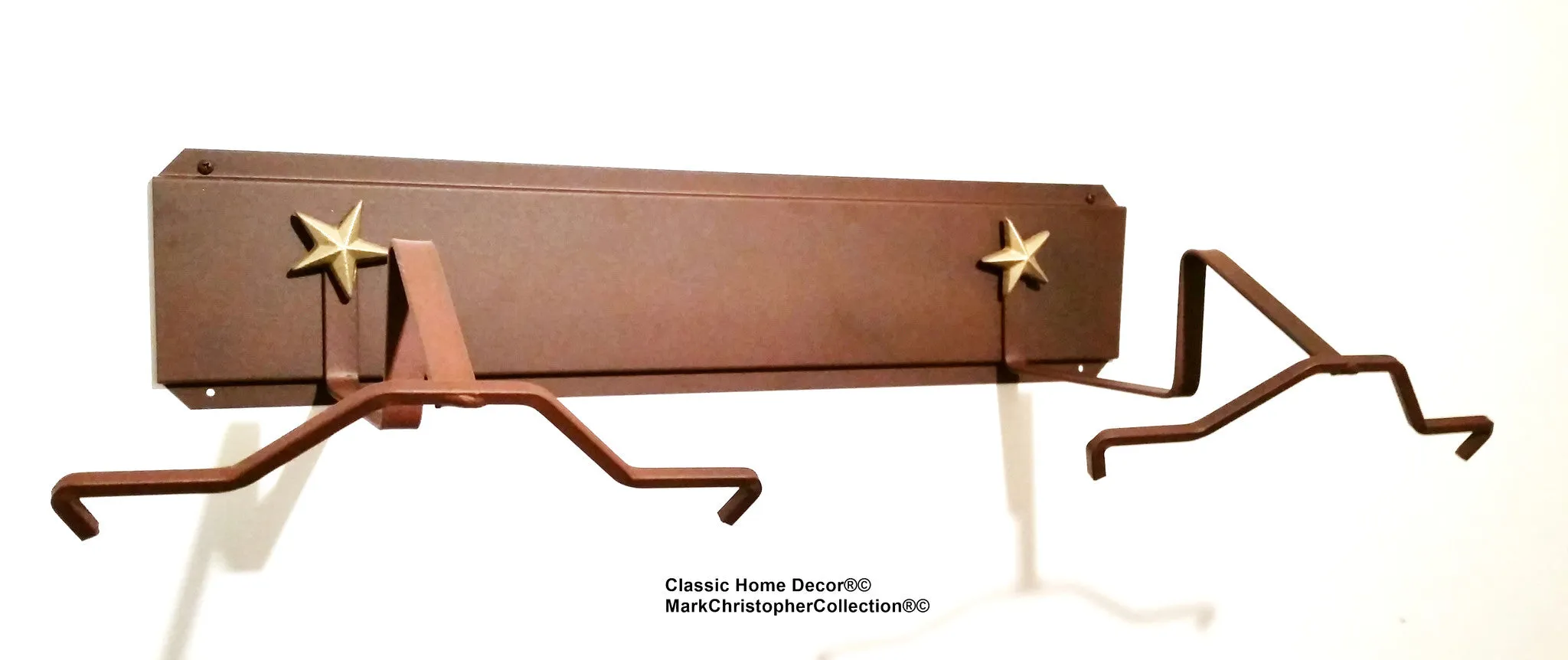 American Made Cowboy Hat Holder Double with Stars  6622 RUST