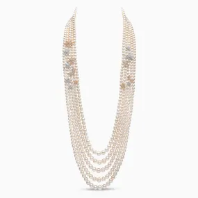 Contessa 18K Gold Pearl and Diamond Moon Star Necklace