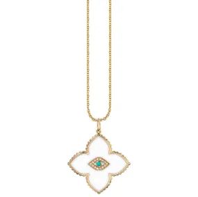 EVIL EYE MOROCCAN ENAMEL CHARM NECKLACE