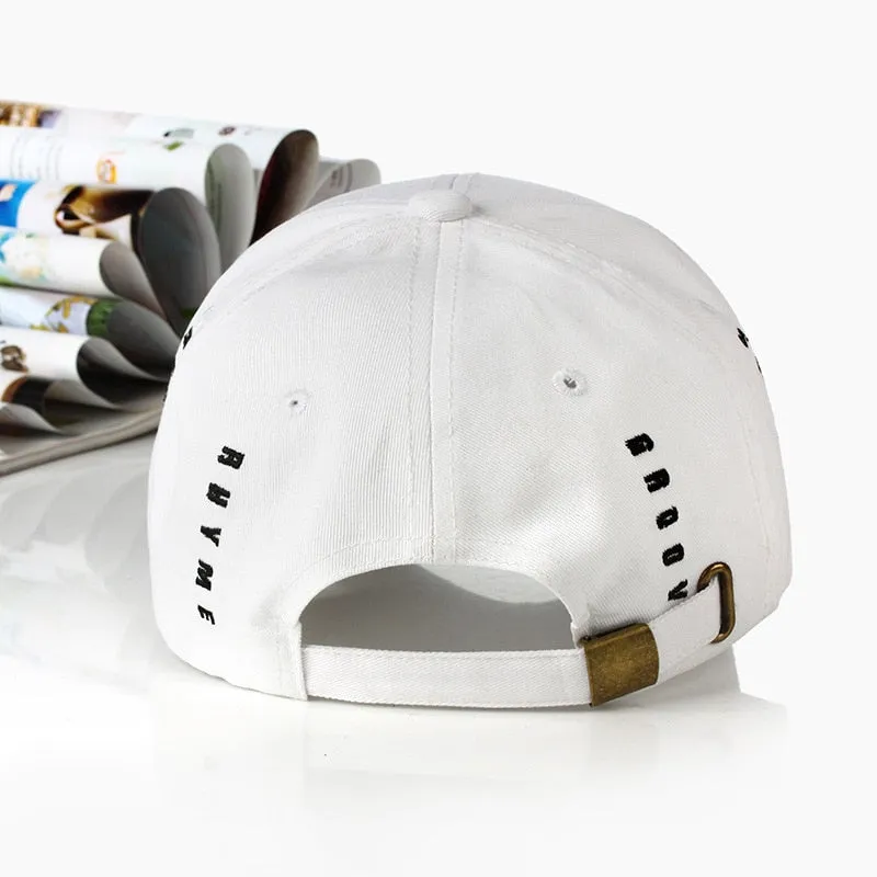 Fashion letter Embroidery black White Cap Cotton Snapback Hats For Men Women Hip Hop Fitted Baseball Caps