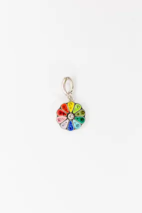 Flower Rainbow Pop-It Crystal Sterling Silver Charm