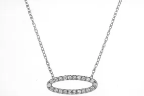 Petite Diamond Oval Necklace