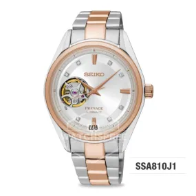 Seiko Presage (Japan Made) Swarovski Crystal Open Heart Automatic Two-tone Stainless Steel Band Watch SSA810J1 (Not For EU Buyers) (LOCAL BUYERS ONLY)